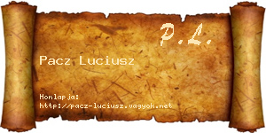 Pacz Luciusz névjegykártya